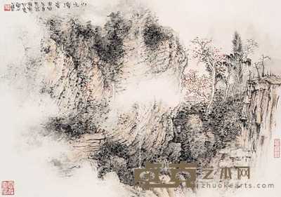 孔戈野 2004年作 山水清音 镜心 44.5×64cm
